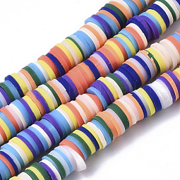Handmade Polymer Clay Beads Strands US-CLAY-R089-6mm-084