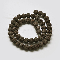 Natural Lava Rock Round Bead Strands US-X-G-I124-8mm-12