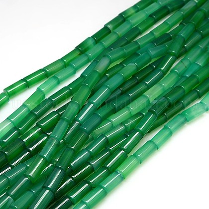 Natural Gemstone Green Onyx Agate Beads Strands US-G-L166-06-1