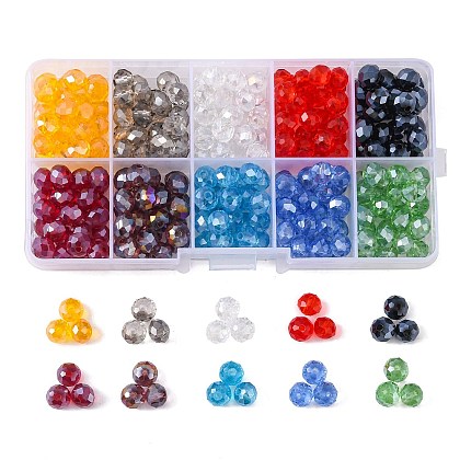 10 Color Glass Beads US-EGLA-X0002-B-1