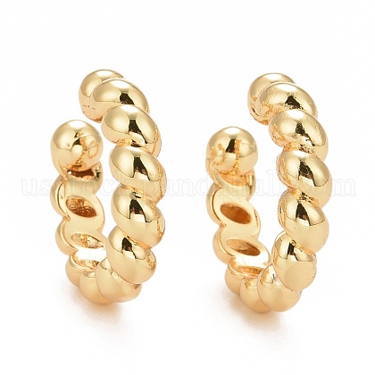 Rack Plating Brass Twist Rope Shape Cuff Earrings US-EJEW-G288-08G-1