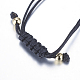 Adjustable Brass Braided Beaded Bracelets US-BJEW-F282-29G-RS-4