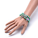 Synthetic Turquoise Beads Stretch Charm Bracelets US-BJEW-JB04024-M-4