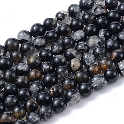Natural Black Tourmaline Beads Strands US-G-F666-05A-6mm