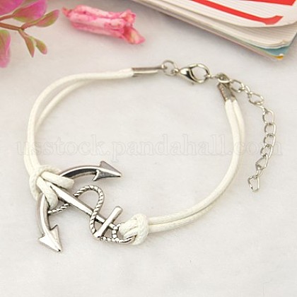 Personalized Tibetan Style Anchor Multi-strand Bracelets US-BJEW-JB00654-04-1