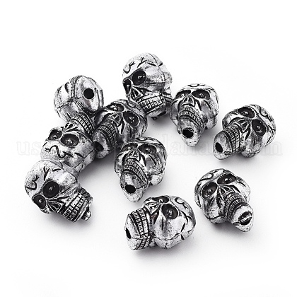 Antique Silver Plated Acrylic Beads US-X-PLS111Y-1