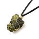 Glass Pendant Necklace for Men Women US-NJEW-D295-02-4