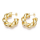 Brass Twist Round Stud Earrings US-EJEW-P214-14G-2