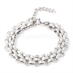 304 Stainless Steel Mesh Chain Bracelets US-BJEW-H545-05P