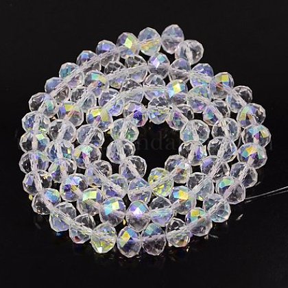 Handmade Glass Beads US-GR7X10MMY-1AB-1