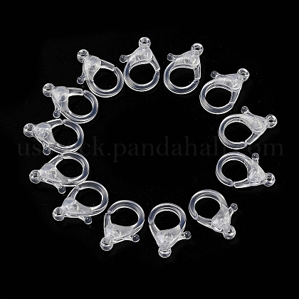 Transparent Plastic Lobster CLaw Clasps US-KY-H005-A13-1