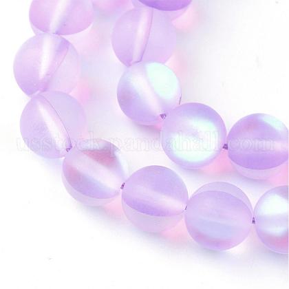 Synthetic Moonstone Beads Strands US-G-R375-6mm-A02-1
