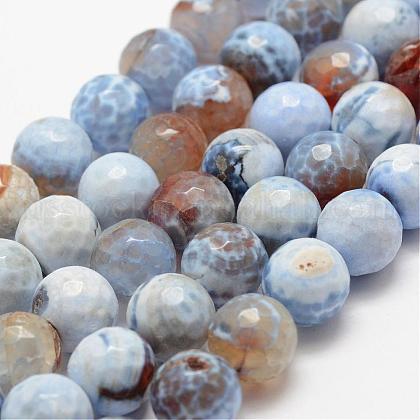 Faceted Natural Fire Crackle Agate Beads Strands US-G-F447-12mm-B15-1