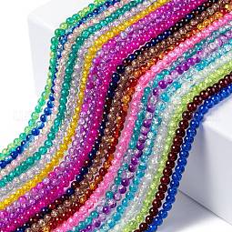 20 Colors Spray Painted Crackle Glass Beads Strands US-CCG-X0012-01-8mm