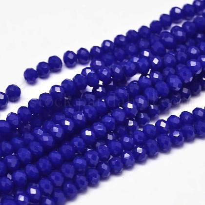 Opaque Solid Color Crystal Glass Rondelle Beads Strands US-EGLA-F046A-04-1