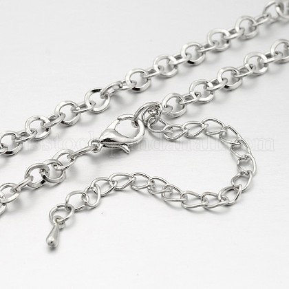 Iron Round Link Chain Necklace Making US-MAK-J004-16P-1