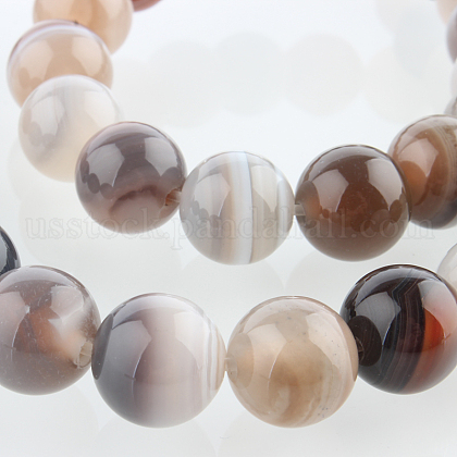 Dyed & Heated Natural Agate Round Beads Strands US-G-E230-01-10mm-1