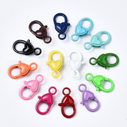 Spray Painted Eco-Friendly Alloy Lobster Claw Clasps US-PALLOY-T080-04-NR-1