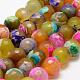 Faceted Natural Fire Crackle Agate Beads Strands US-G-F447-12mm-B13-1