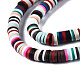 Flat Round Handmade Polymer Clay Bead Spacers&nbsp;US-CLAY-R067-4.0mm-M2-3