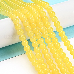Baking Paint Imitation Jade Glass Round Bead Strands US-DGLA-Q021-6mm-24