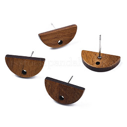 Walnut Wood Stud Earring Findings US-MAK-N032-012