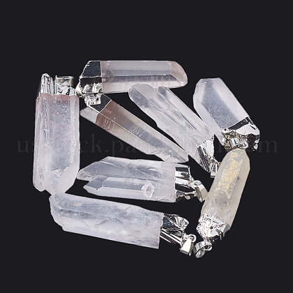 Natural Quartz Crystal Pointed Pendants US-G-S299-42-1