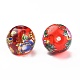 Flower Picture Transparent Glass Round Beads US-GFB-R004-14mm-M20-2