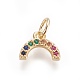 Brass Micro Pave Cubic Zirconia Charms US-ZIRC-E145-67G-1