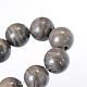 Natural Black Wood Lace Stone Round Bead Strands US-G-E334-6mm-03-4