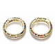 Brass Micro Pave Cubic Zirconia Spring Gate Rings US-ZIRC-S066-027-NF-2