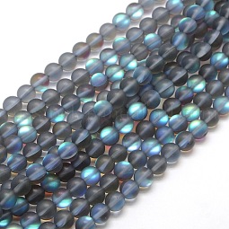 Synthetic Moonstone Beads Strands US-G-F142-8mm-02