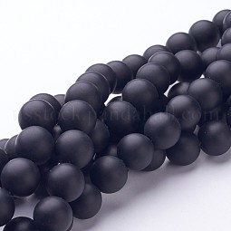 Natural Black Agate Beads Strands US-G-D543-12mm