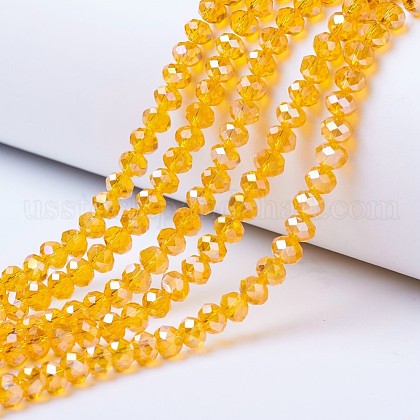 Electroplate Glass Beads Strands US-EGLA-A034-T4mm-B01-1