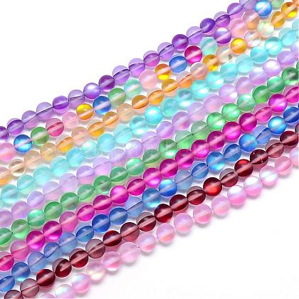 Synthetic Moonstone Beads Strands US-G-R375-8mm-A-1