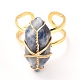 Copper Wire Wrapped Natural Gemstone Adjustable Rings for Women US-RJEW-JR00386-6