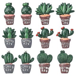 30Pcs 6 Styles Opaque Resin Plants Cabochons US-CRES-CJ0001-55