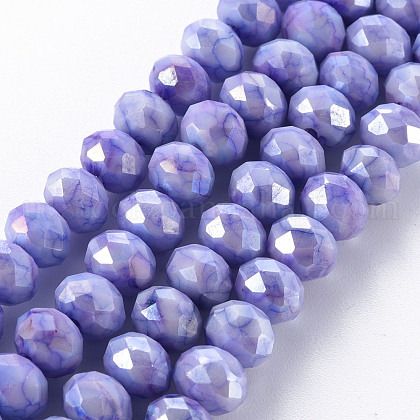 Opaque Baking Painted Glass Beads Strands US-EGLA-N006-010A-B07-1