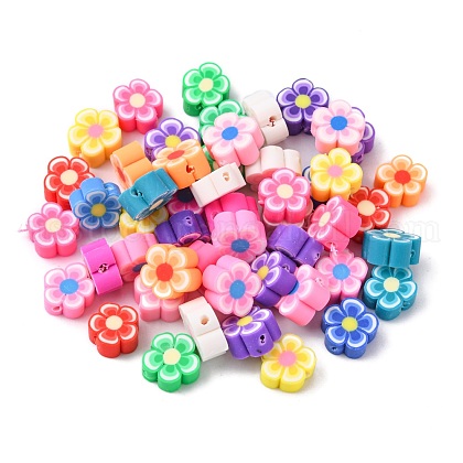 Handmade Polymer Clay Flower Plum Blossom Beads US-CLAY-Q213-10mm-M-1