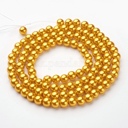 Glass Pearl Beads Strands US-HY-8D-B74-1