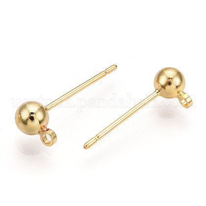 Brass Stud Earring Findings&nbsp;US-KK-I649-10G-NF-3