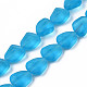 Transparent Frosted Glass Beads Strands US-FGLA-S001-02-1