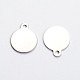 Flat Round Stainless Steel Blank Stapmping Tag Pendants US-STAS-L166-07-2