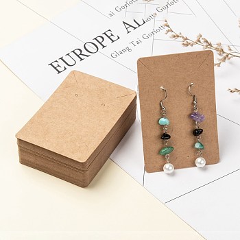 Cardboard Display Cards, Used For Necklace and Earring, BurlyWood, 9x6cm
