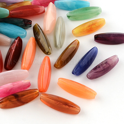 Rice Imitation Gemstone Acrylic Beads US-OACR-R035-M-1