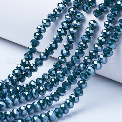 Electroplate Glass Beads Strands US-EGLA-A034-P6mm-A14-1