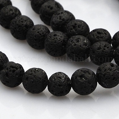 Natural Lava Rock Round Beads Strands US-G-N0120-18-6mm-1