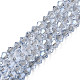 Electroplate Transparent Glass Beads Strands US-EGLA-Q026-016C-1