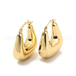Rack Plating Brass Chunky Trapezoid Hoop Earrings for Women US-EJEW-G288-36G