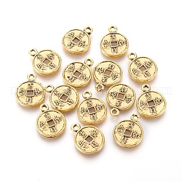 Feng Shui Alloy Chinese Symbol Charms US-X-PALLOY-EA9079Y-AG